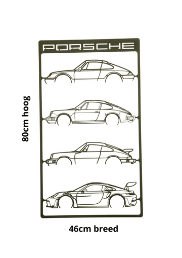 porsche 911 evolutie 80x46cm